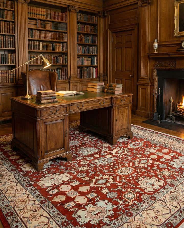 8' 4 x 9' 10 Hand Knotted Indo Tabriz Wool Rug
