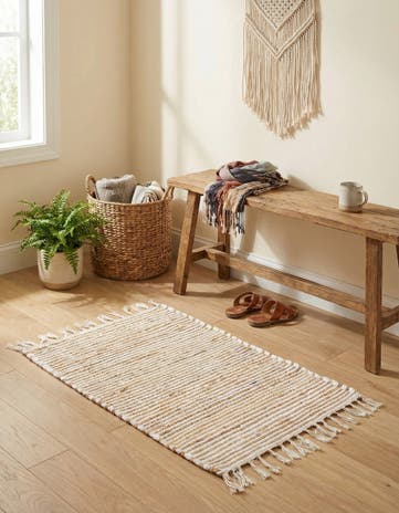 Natural Hand Woven Chindi Jute Rug
