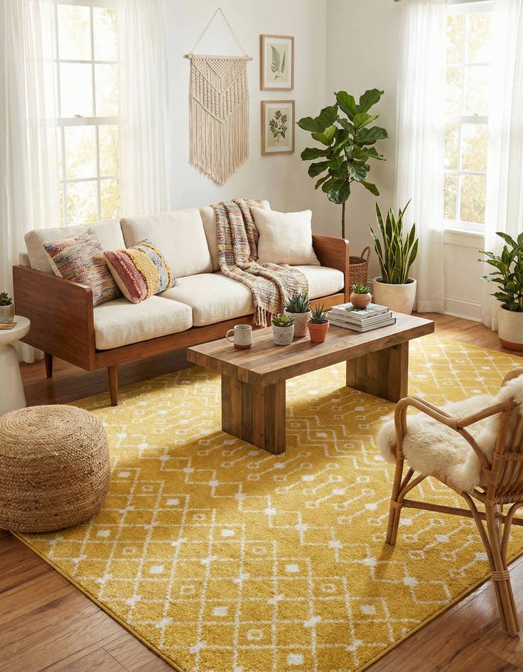 Detail image of  7' 10 x 10' Moroccan Trellis Rug