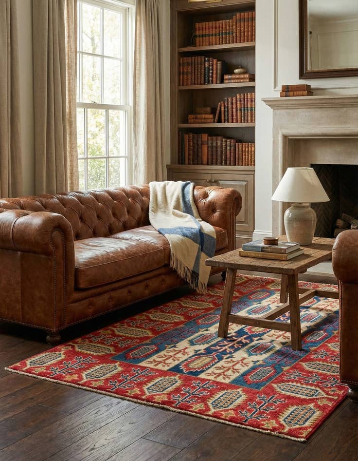 Detail image of 3' 4 x 5' 1  Hand Knotted Kazak Rug