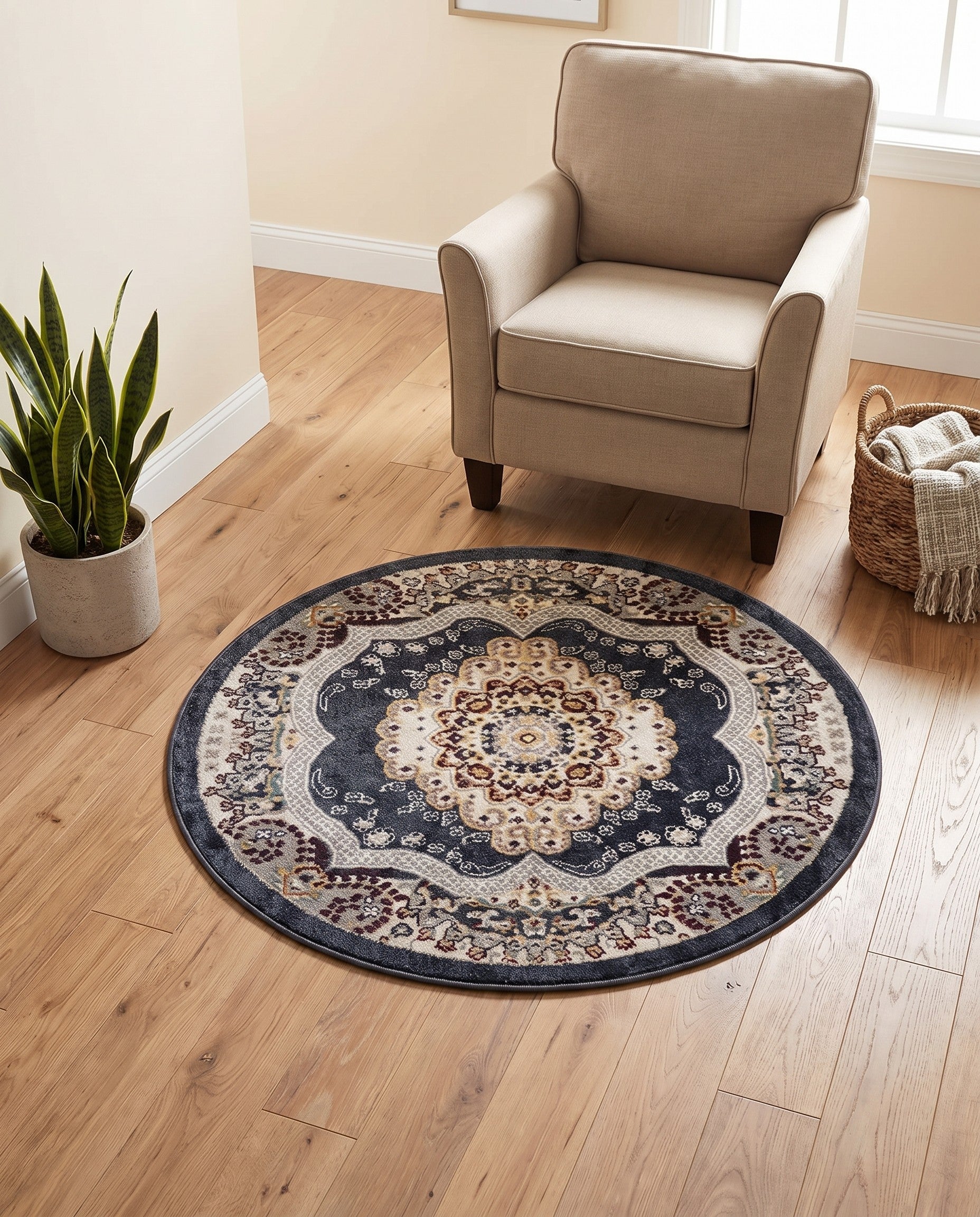 3' 3 x 3' 3 Kamala Washable Round Rug