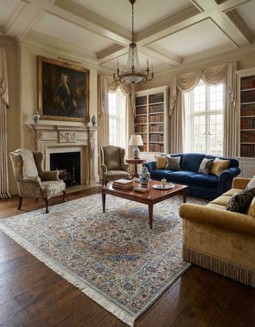 9' 10 x 13' Hand Knotted Mashad Persian Wool Rug