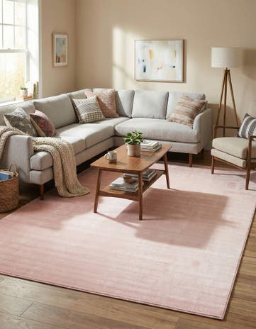 Rose Pink Everyday Solid Rug