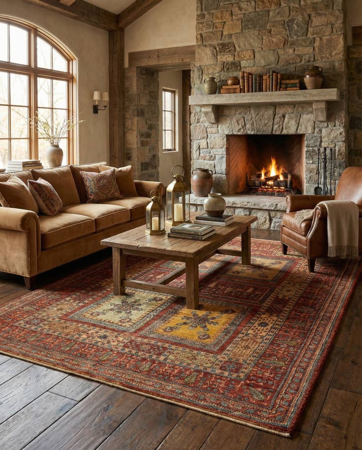 Detail image of 4' 11 x 6' 5 Luribaft Wool Rug