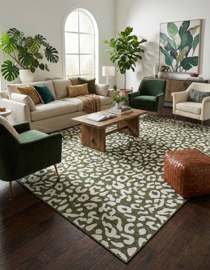 Detail image of  13' x 13'  Washable Safari Indoor / Outdoor Square Rug