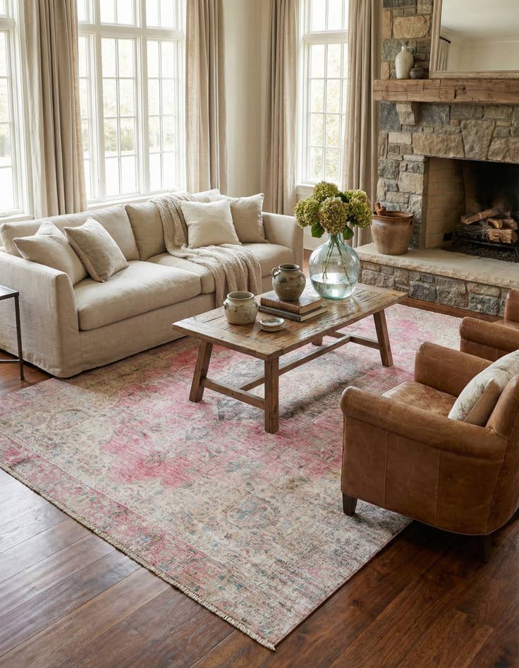 Detail image of  8' 6 x 12'  Hand Knotted Ultra Vintage Persian Wool Rug