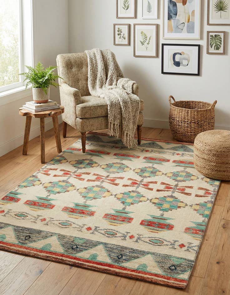 Detail image of 5' 7 x 8' 5  Hand Knotted Darya Wool Rug