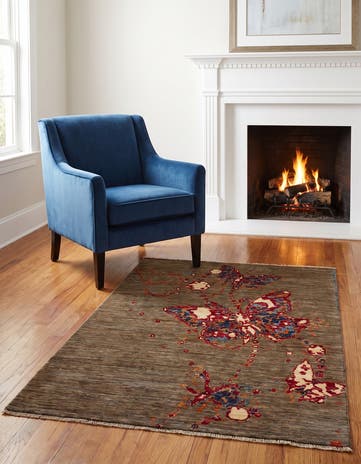 3' 4 x 5' Hand Knotted Modern Ziegler Rug