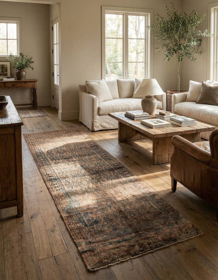 Detail image of 4' x 9' 3  Hand Knotted Ultra Vintage Persian Wool Runner Rug