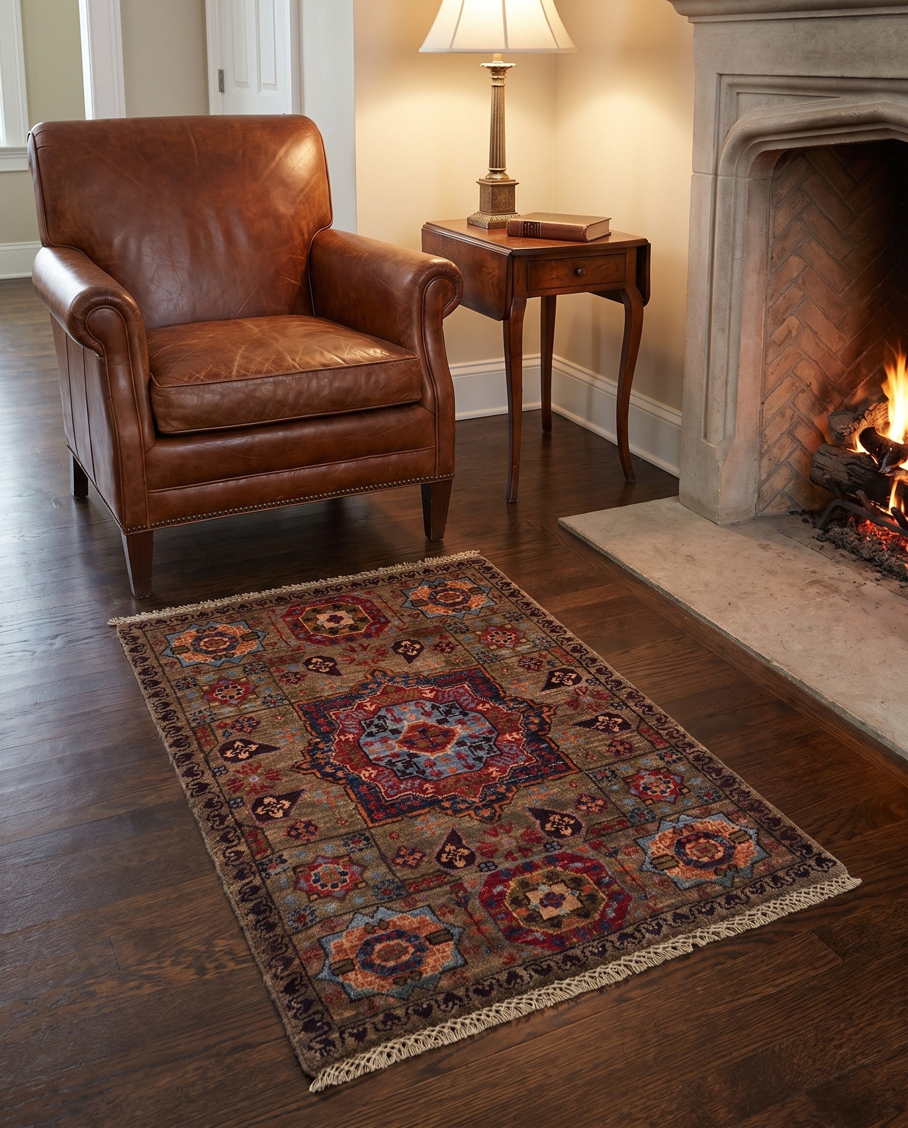 2' x 3' 3 Hand Knotted Mamluk Ziegler Rug