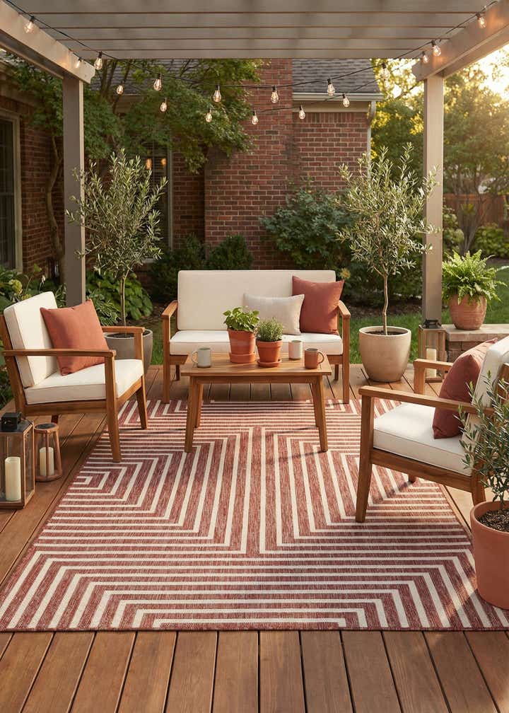 5' 3 x 7' Easy-Clean Modern Indoor / Outdoor Rug