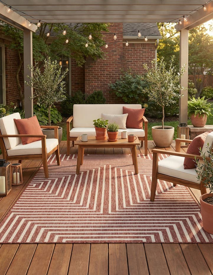 5' 3 x 7' Easy-Clean Modern Indoor / Outdoor...