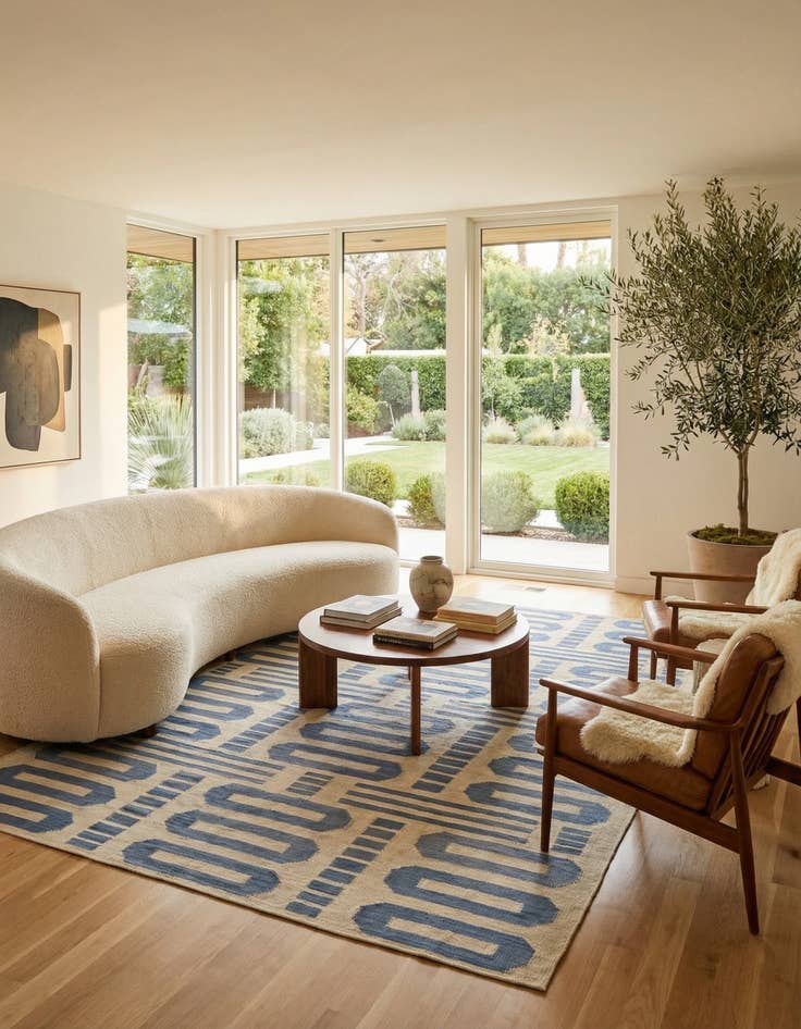 Detail image of 6' 7 x 9' 8  Hand Woven Kilim Modern Wool Rug