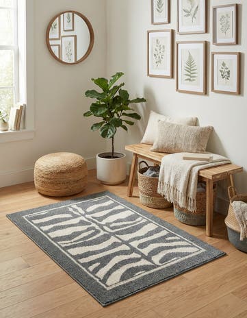 Gray and Ivory Safari Rug