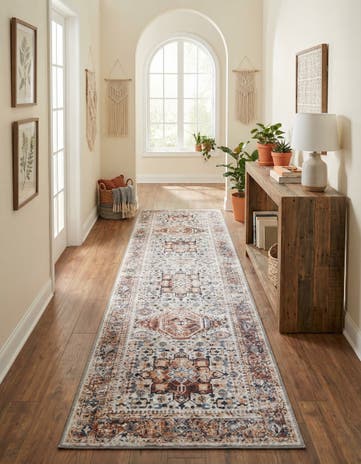 Ivory Almond Washable Yara Runner Rug