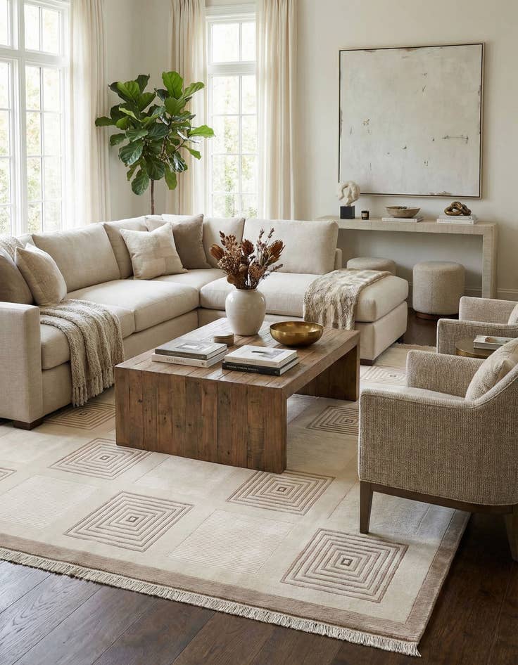 Detail image of 8' 1 x 11' 6  Hand Knotted Darya Wool Rug