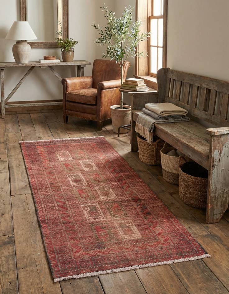 Detail image of 2' 2 x 4' 7  Hand Knotted Ultra Vintage Persian Wool Runner Rug