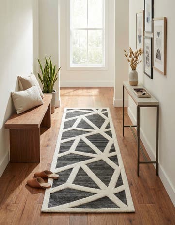 Gray Prismatic Runner Rug
