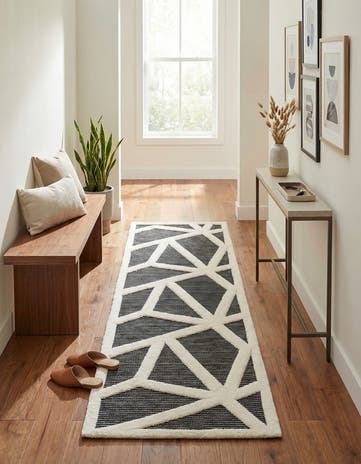 Gray Prismatic Runner Rug