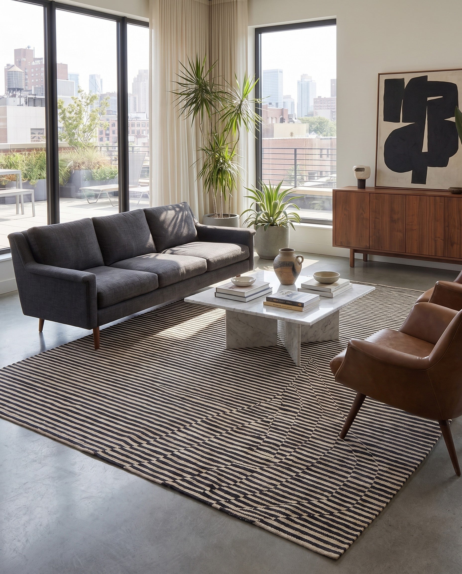 5' 9 x 7' 10 Hand Woven Kilim Modern Wool Rug