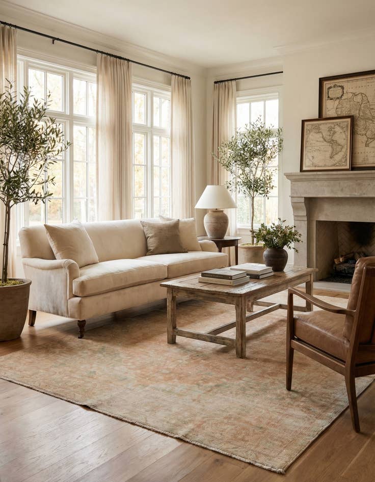 Detail image of  4' 11 x 8' 3  Hand Knotted Ultra Vintage Persian Wool Rug