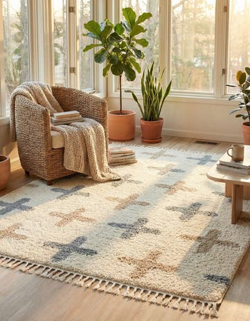 Ivory Athena Shag Rug