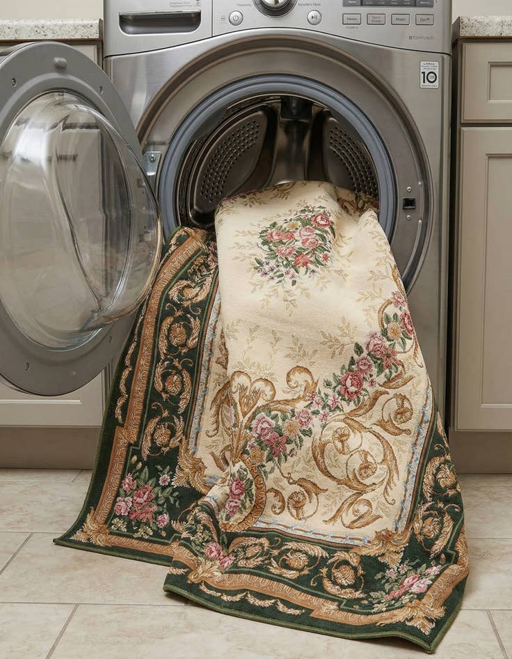 Detail image of 6' x 9'  Washable Traditional Indoor / Outdoor Rug