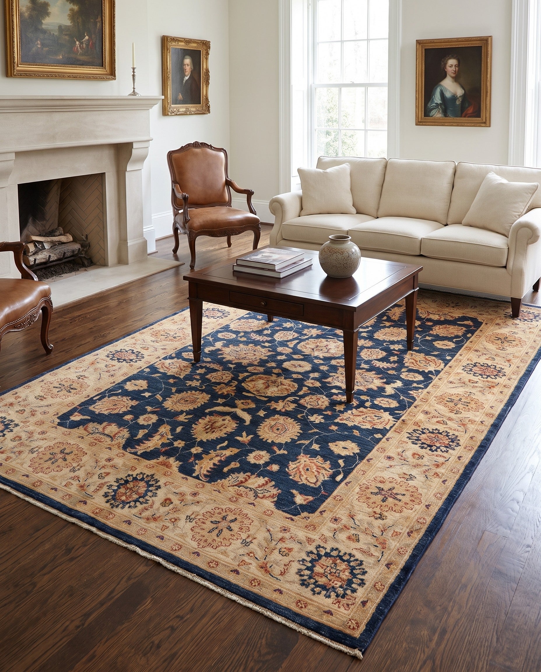 165cm x 235cm Hand Knotted Ziegler Rug
