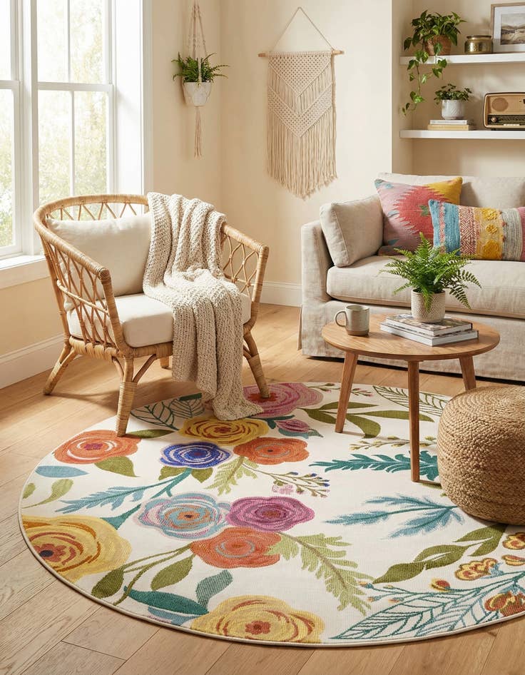 Detail image of 5' 3 x 5' 3 Blossom Round Rug