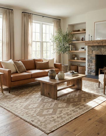 6' x 7' 10 Hand Woven Kilim Maymana Wool Rug