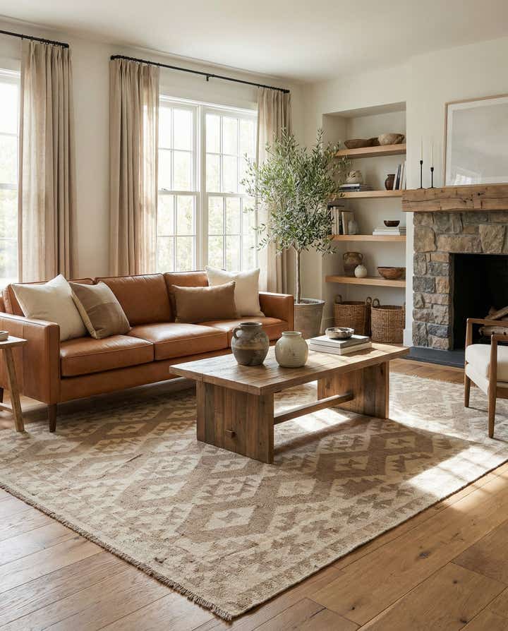 6' x 7' 10 Hand Woven Kilim Maymana Wool Rug