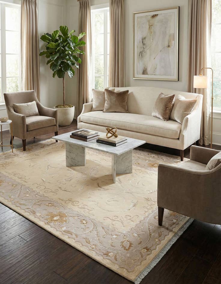 Detail image of  6' 8 x 9' 10  Hand Knotted Darya Rug