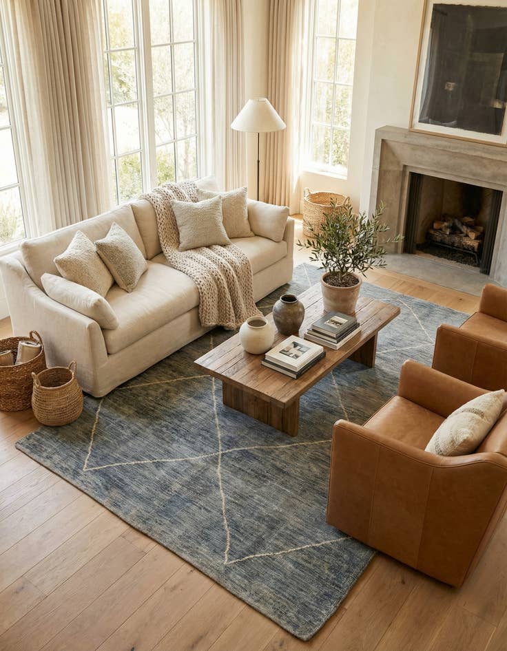 Detail image of 5' 6 x 7' 10  Hand Knotted Moroccan Wool Rug