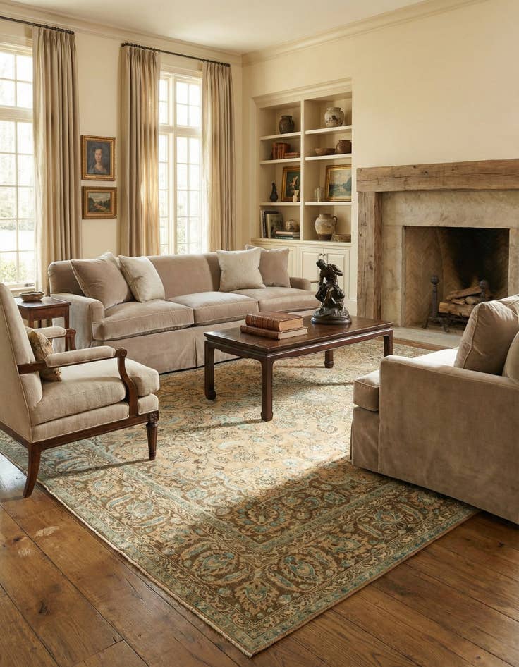 Detail image of 9' 6 x 12' 7 Hand Knotted Ultra Vintage Persian Wool Rug