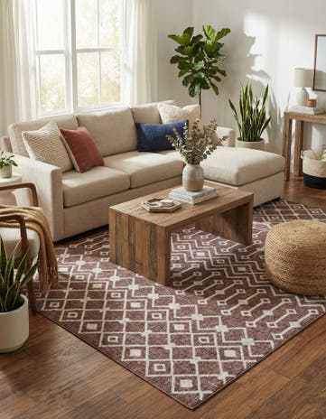 Dusty Rose Eco Trellis Rug