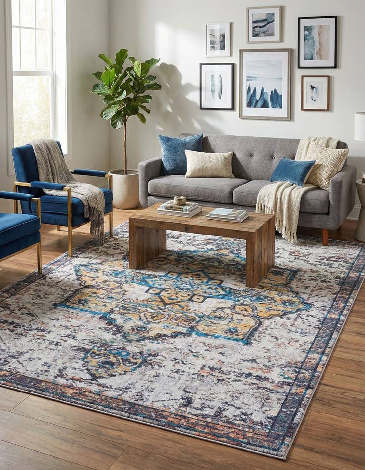 Detail image of  7' 10 x 10'  Washable Francesca Rug