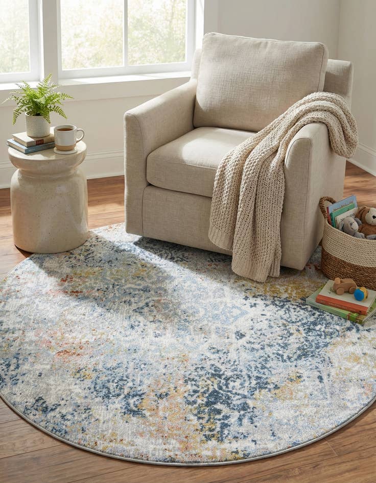 Detail image of 3' 3 x 3' 3 Kamala Washable Round Rug