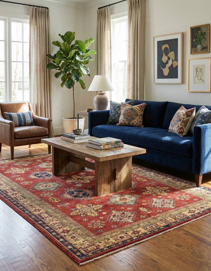 Detail image of 5' 6 x 7' 7  Hand Knotted Kazak Oriental Rug