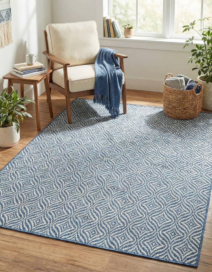 Detail image of 4' x 6'  Washable Trellis Indoor / Outdoor Rug
