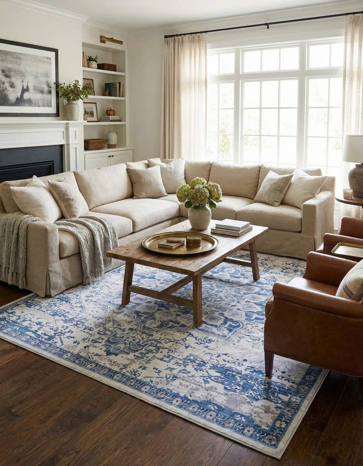 Detail image of 10' 6 x 10' 6  Washable Renaissance Square Rug