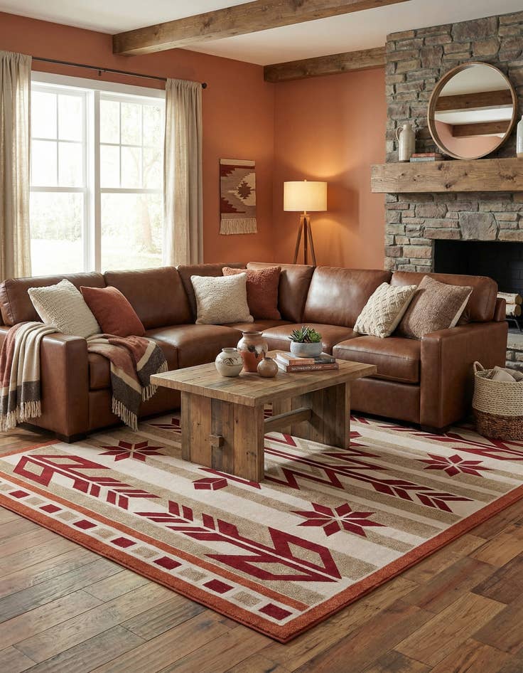 Detail image of 9' x 12'  Washable Modern Indoor / Outdoor Rug