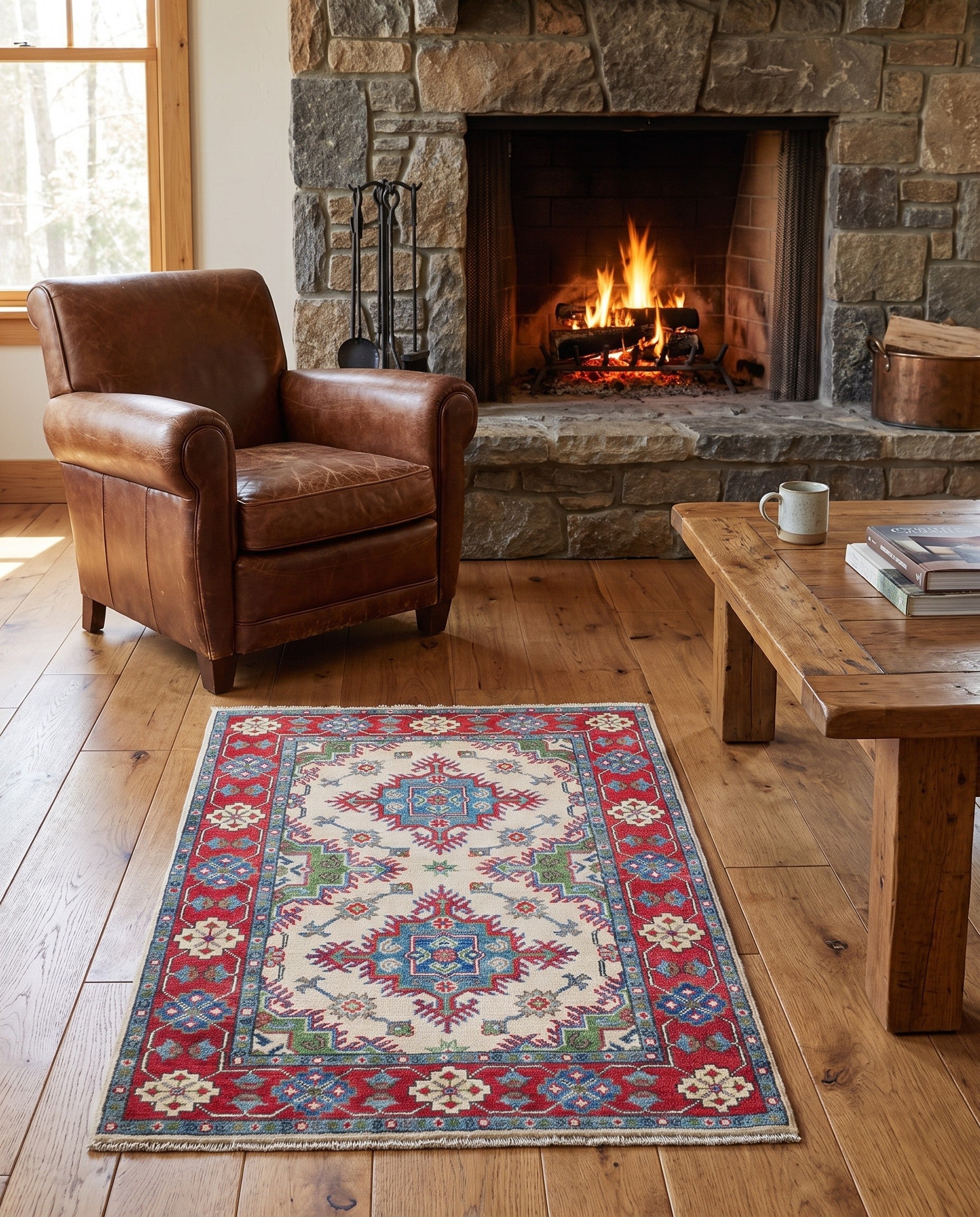 3' 3 x 5' 1 Hand Knotted Kazak Rug