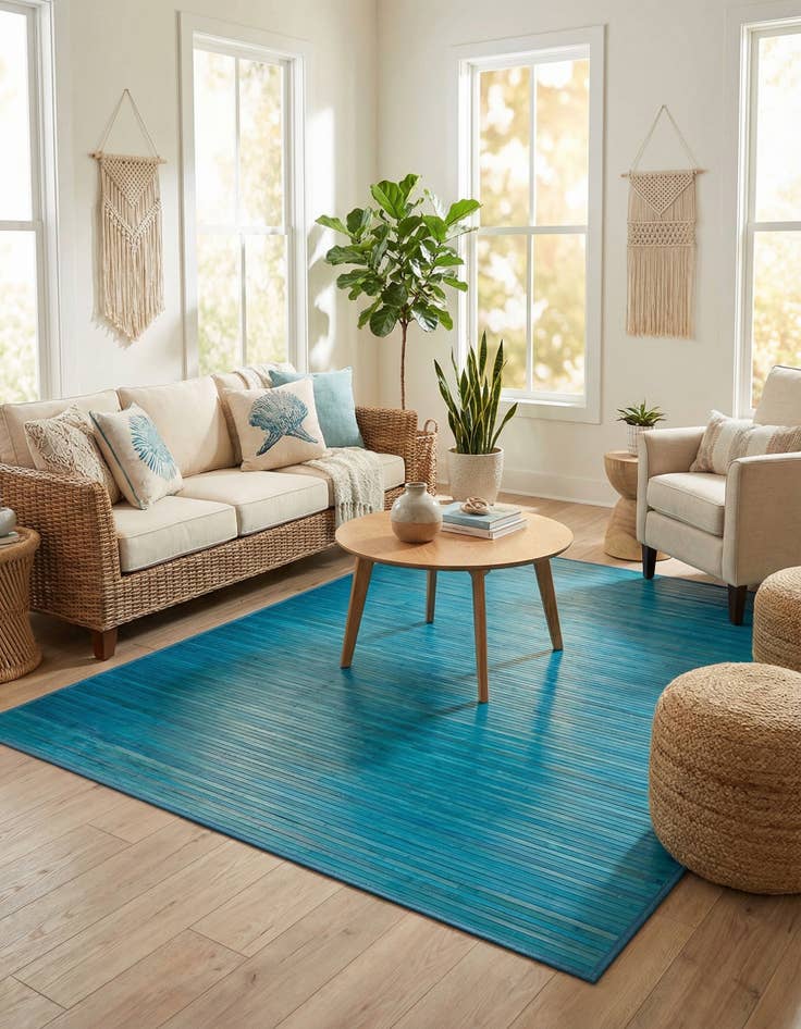 Detail image of  7' 10 x 7' 10 Bamboo Square Rug