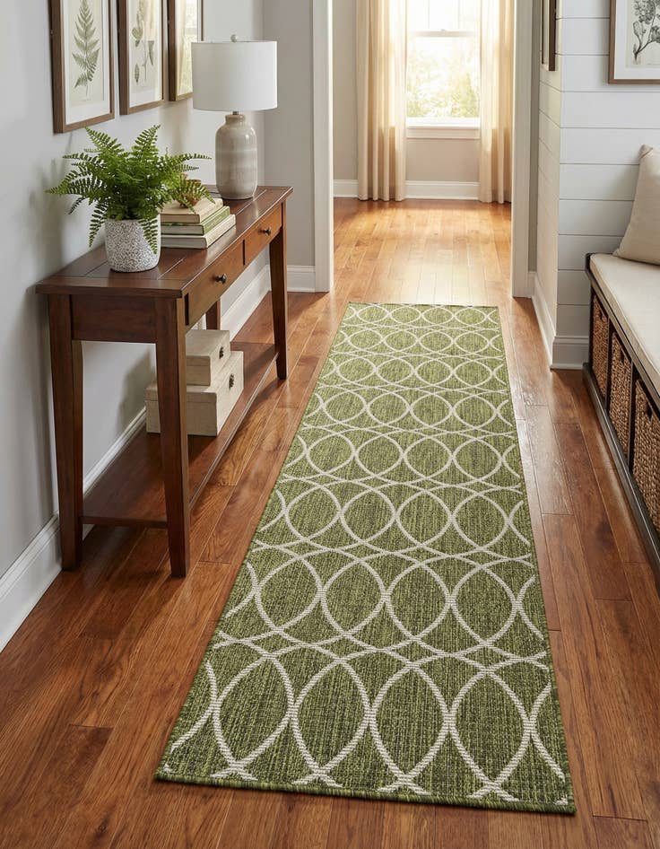 Detail image of 2' x 8'  Washable Trellis Indoor / Outdoor Runner Rug