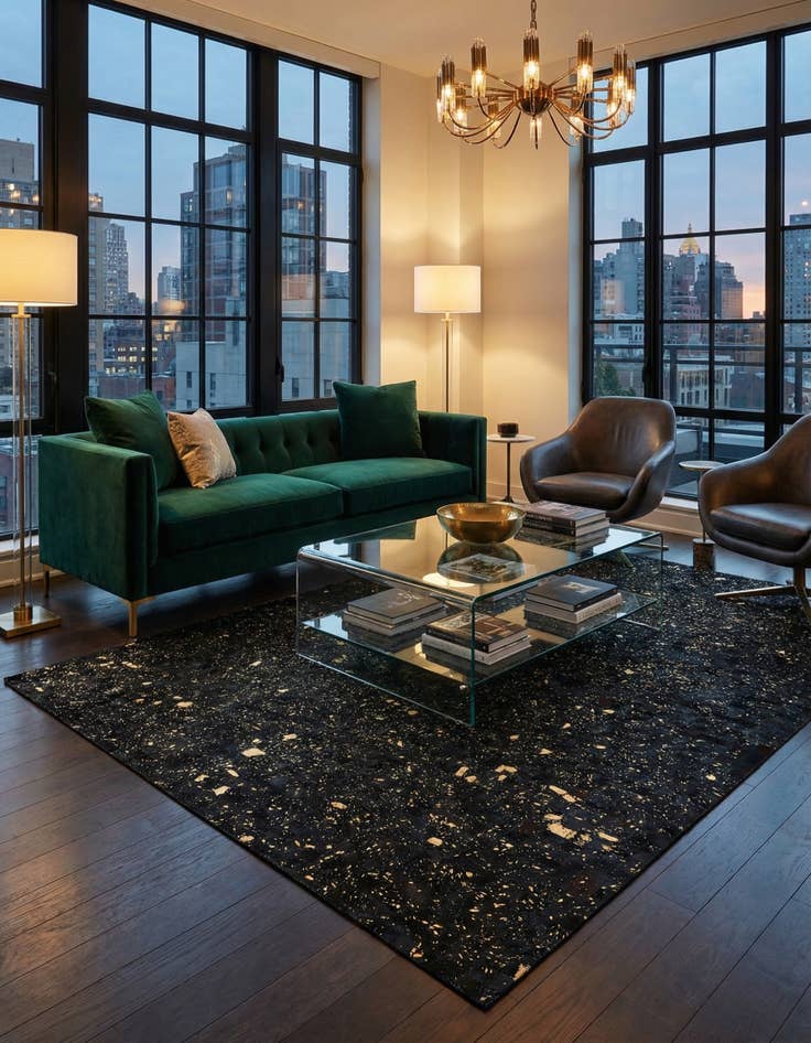 Detail image of 5' 1 x 7' 11 Cowhide Stocks Rug