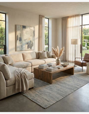 6' 3 x 9' 7 Hand Woven Kilim Modern Wool Rug