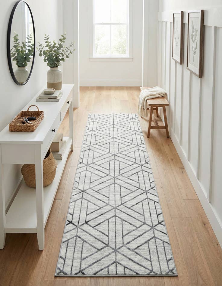 Detail image of  3' x 10' Lattice Trellis Runner Rug