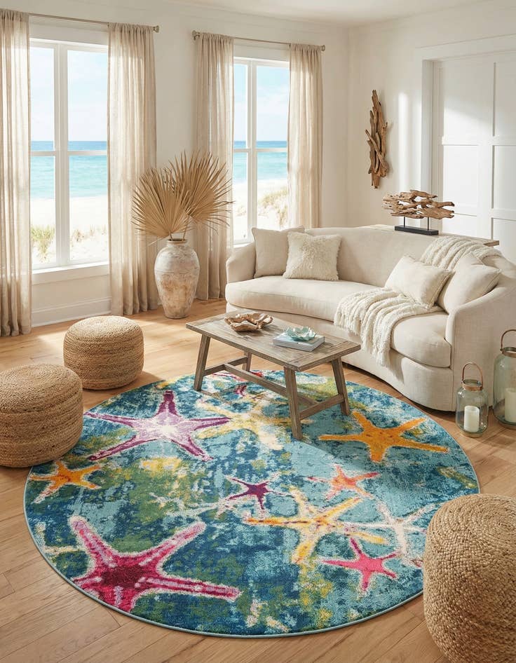 Detail image of 10' x 10'  Washable Capri Round Rug
