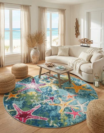 10' x 10' Washable Amalfi Round Rug