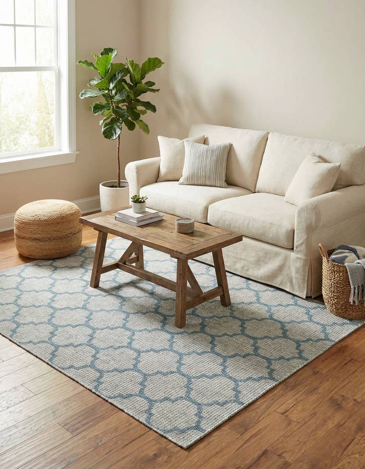 Detail image of 6' x 9'  Washable Trellis Indoor / Outdoor Rug